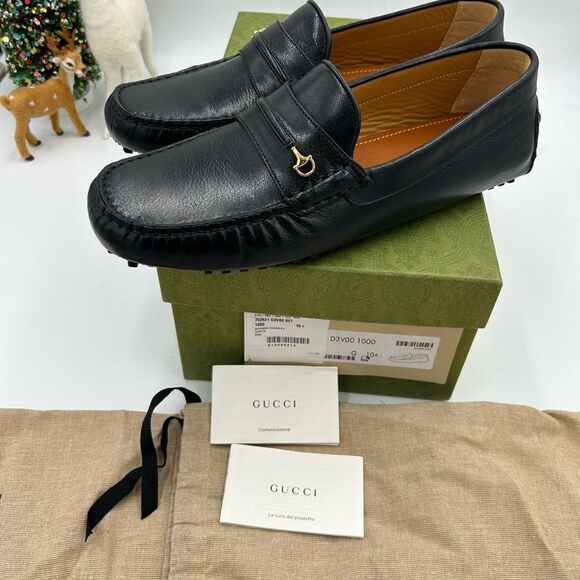 Men’s Gucci horse bit leather driver loafers size 10.5 made in Italy - Picture 4 of 8